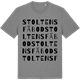 Mid Heather Gray t-shirt med Stoltens fäbod ordlek t-shirt