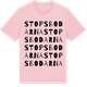 Pink Cotton t-shirt med Stopsbodarna ordlek t-shirt