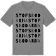 Mid Heather Gray t-shirt med Stopsbodarna ordlek t-shirt