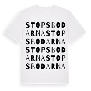 Stopsbodarna ordlek t-shirt – ekologisk bomull t-shirt från Pinshirt