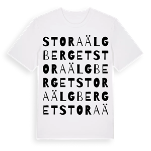 Stora Älgberget ordlek t-shirt – ekologisk bomull t-shirt från Pinshirt
