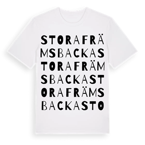 Stora Främsbacka ordlek t-shirt – ekologisk bomull t-shirt från Pinshirt