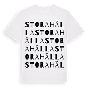 Stora Hälla ordlek t-shirt – ekologisk bomull t-shirt från Pinshirt