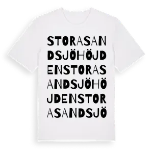 Stora Sandsjöhöjden ordlek t-shirt – ekologisk bomull t-shirt från Pinshirt