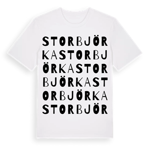 Storbjörka ordlek t-shirt – ekologisk bomull t-shirt från Pinshirt