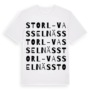 Storl-Vasselnäs ordlek t-shirt – ekologisk bomull t-shirt från Pinshirt