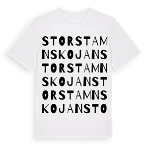 Storstamnskojan ordlek t-shirt – ekologisk bomull t-shirt från Pinshirt
