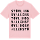 Pink Cotton t-shirt med Stövlingsvallen ordlek t-shirt