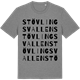 Mid Heather Gray t-shirt med Stövlingsvallen ordlek t-shirt