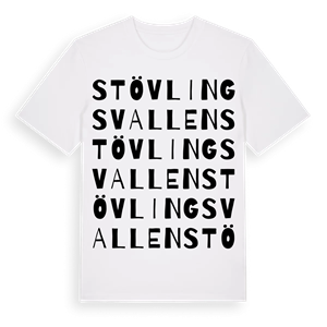 Stövlingsvallen ordlek t-shirt – ekologisk bomull t-shirt från Pinshirt