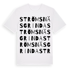 Strömsnäsgrinda ordlek t-shirt – ekologisk bomull t-shirt från Pinshirt