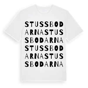 Stussbodarna ordlek t-shirt – ekologisk bomull t-shirt från Pinshirt