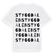 White t-shirt med Styggdalen ordlek t-shirt