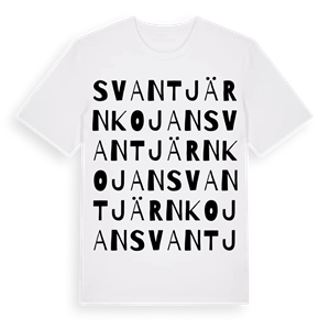 Svantjärnkojan ordlek t-shirt – ekologisk bomull t-shirt från Pinshirt