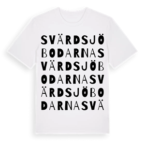 Svärdsjöbodarna ordlek t-shirt – ekologisk bomull t-shirt från Pinshirt