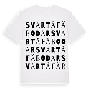 Svartå fäbodar ordlek t-shirt – ekologisk bomull t-shirt från Pinshirt