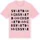 Pink Cotton t-shirt med Svartdammen ordlek t-shirt