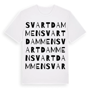 Svartdammen ordlek t-shirt – ekologisk bomull t-shirt från Pinshirt