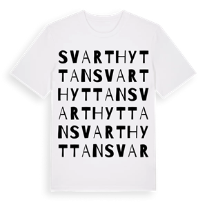Svarthyttan ordlek t-shirt – ekologisk bomull t-shirt från Pinshirt