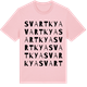 Pink Cotton t-shirt med Svartkya ordlek t-shirt