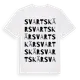 White t-shirt med Svartskär ordlek t-shirt