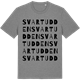 Mid Heather Gray t-shirt med Svartudden ordlek t-shirt