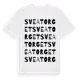 White t-shirt med Sveatorget ordlek t-shirt