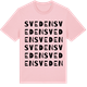 Pink Cotton t-shirt med Sveden ordlek t-shirt