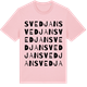 Pink Cotton t-shirt med Svedjan ordlek t-shirt