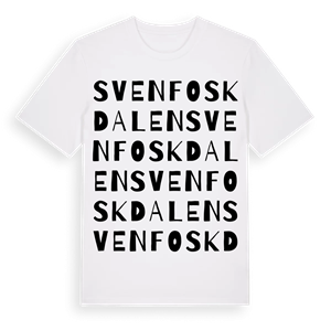 Svenfoskdalen ordlek t-shirt – ekologisk bomull t-shirt från Pinshirt