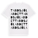White t-shirt med Tandsjölandet ordlek t-shirt