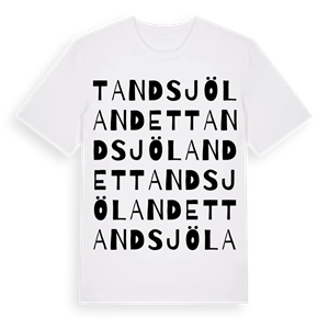 Tandsjölandet ordlek t-shirt – ekologisk bomull t-shirt från Pinshirt
