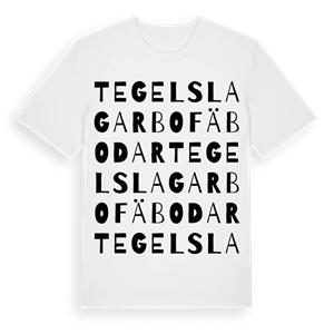 Tegelslagarbo fäbodar ordlek t-shirt – ekologisk bomull t-shirt från Pinshirt