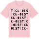 Pink Cotton t-shirt med Tick-Ols ordlek t-shirt