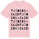 Pink Cotton t-shirt med Tjäderbacken ordlek t-shirt