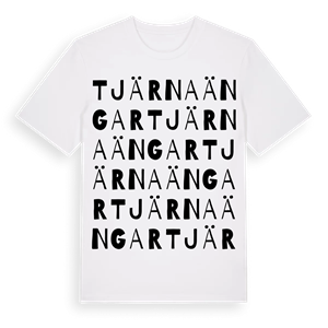Tjärna Ängar ordlek t-shirt – ekologisk bomull t-shirt från Pinshirt
