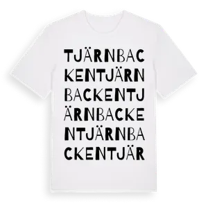 Tjärnbacken ordlek t-shirt – ekologisk bomull t-shirt från Pinshirt
