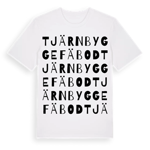 Tjärnbygge fäbod ordlek t-shirt – ekologisk bomull t-shirt från Pinshirt
