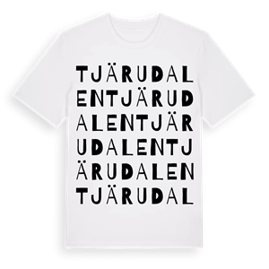 Tjärudalen ordlek t-shirt – ekologisk bomull t-shirt från Pinshirt