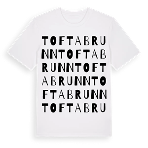 Tofta brunn ordlek t-shirt – ekologisk bomull t-shirt från Pinshirt