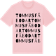 Pink Cotton t-shirt med Tommus fäbodar ordlek t-shirt