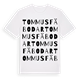 White t-shirt med Tommus fäbodar ordlek t-shirt