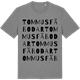 Mid Heather Gray t-shirt med Tommus fäbodar ordlek t-shirt
