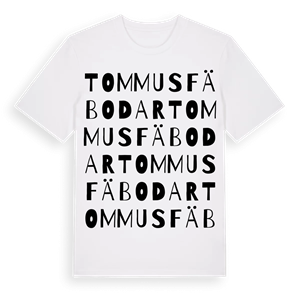 Tommus fäbodar ordlek t-shirt – ekologisk bomull t-shirt från Pinshirt