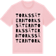 Pink Cotton t-shirt med Torkssätern ordlek t-shirt