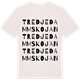 Vintage White t-shirt med Tredjedammskojan ordlek t-shirt