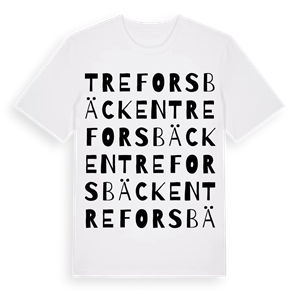 Treforsbäcken ordlek t-shirt – ekologisk bomull t-shirt från Pinshirt