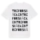 White t-shirt med Treforsbäcken ordlek t-shirt