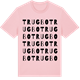 Pink Cotton t-shirt med Trugbo ordlek t-shirt