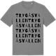 Mid Heather Gray t-shirt med Trygåsvallen ordlek t-shirt